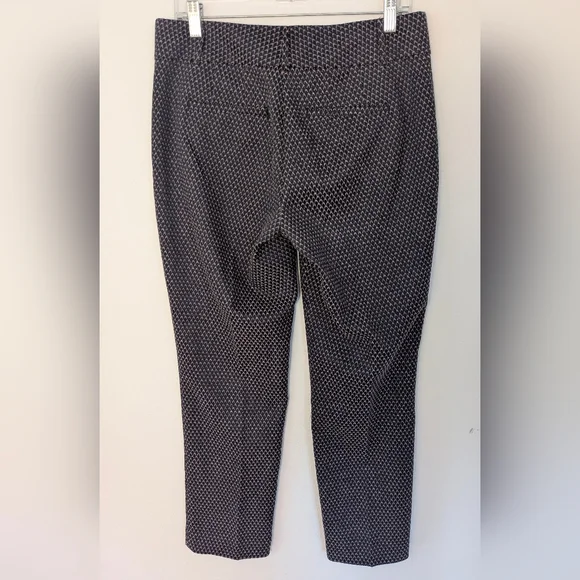 Ann Taylor Curvy Geo Jacquard Ankle Pants Purple Black Size 6 Mid Rise Office - Picture 4 of 12